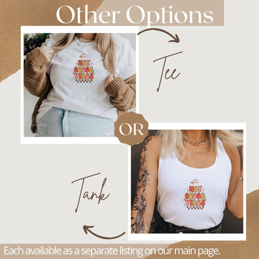 HOT COCOA VIBES Handmade Sublimated Graphic Crewneck Sweatshirt - Picture 5 of 10